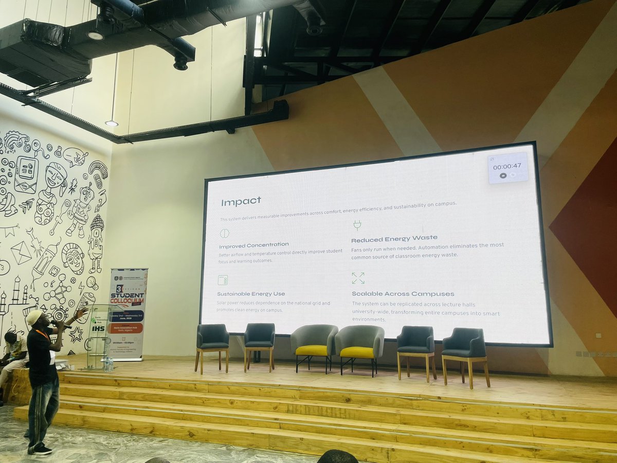 mr3_basit's tweet photo. Presented my Smart Solar-Powered Classroom Energy Saver at Ilorin Innovation Hub (FETiCON 2026).  
It improves classroom comfort, reduces energy waste, and promotes sustainable learning using solar-based automation.  
#FETiCON26 #studentcolloquium #ilorininnovationhub @IlorinHub https://t.co/HM6SWhVCM0