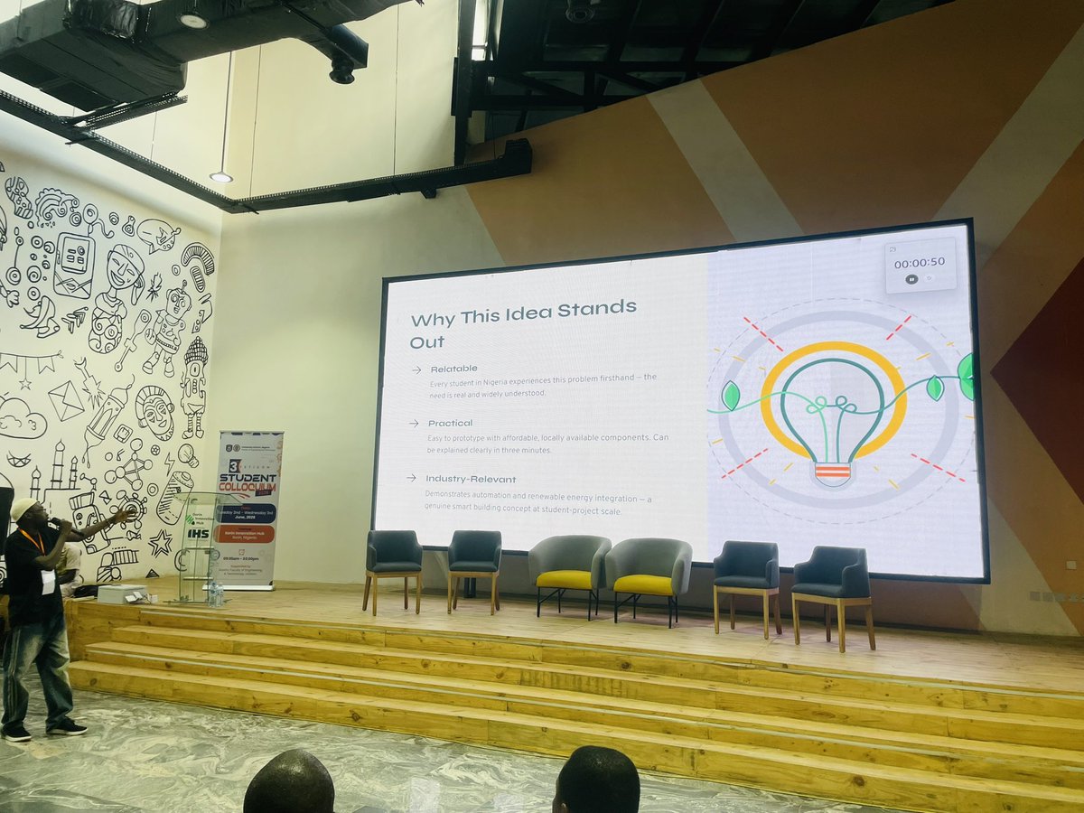 mr3_basit's tweet photo. Presented my Smart Solar-Powered Classroom Energy Saver at Ilorin Innovation Hub (FETiCON 2026).  
It improves classroom comfort, reduces energy waste, and promotes sustainable learning using solar-based automation.  
#FETiCON26 #studentcolloquium #ilorininnovationhub @IlorinHub https://t.co/HM6SWhVCM0