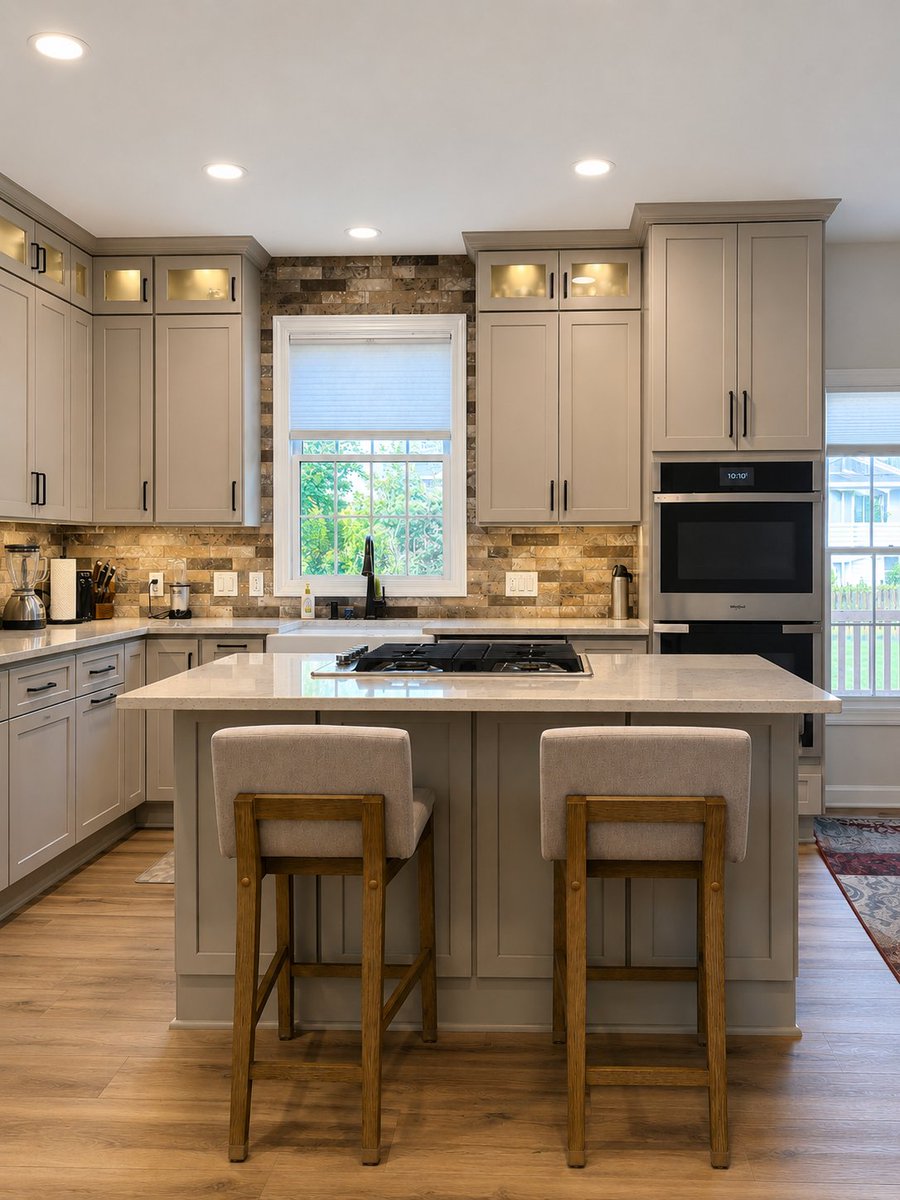 selectkb's tweet photo. This kitchen is proof that great design doesn't have to be complicated.

Clean lines, warm finishes, smart storage, and an island that's ready for everything from meal prep to entertaining. 😎

#KitchenRemodel #KitchenInspiration #HomeDesign #Remodeling #DreamKitchen https://t.co/wfWPo77jz9