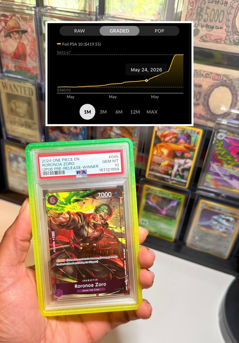 itsREDIC's tweet photo. call me the “just in time” sniper 🔥

PSA10 Zoro Pre Release WINNER 📈 https://t.co/NkO0dcw7qq