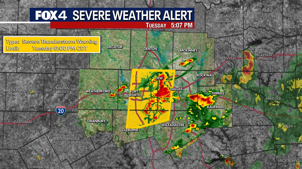 Fox4Weather's tweet photo. A Severe Thunderstorm Warning has been issued for parts of the Fox 4 Weather viewing area. #fox4weather https://t.co/eAS1otTEQs