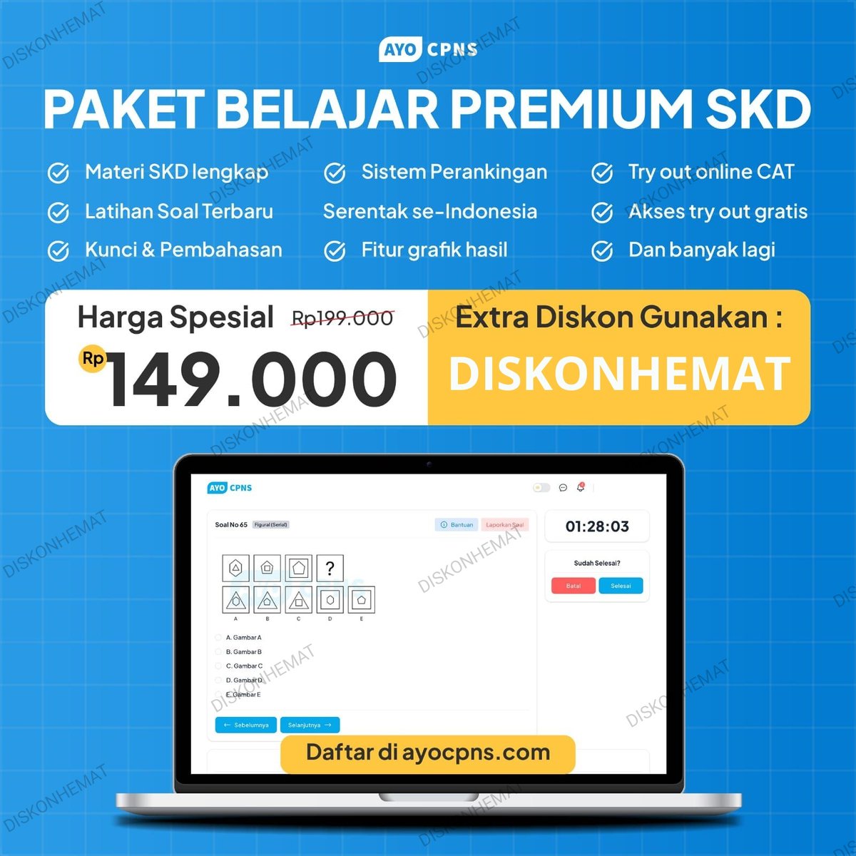 renemandu's tweet photo. Yuk, tingkatkan kemampuanmu dengan TRYOUT CPNS! Daftar di ayocpns dan gunakan kode DISKONHEMAT untuk harga lebih hemat. Ayo sukses bersama! 💥
#ayocpns #CPNS #ASN #TRYOUT_SKD #TRYOUT #SKD https://t.co/myoBzcM6NX