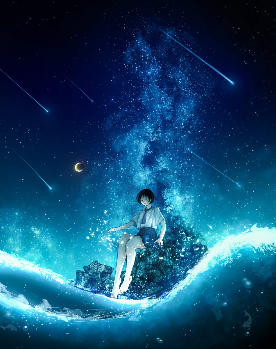 nor_ni_'s tweet photo. 君は藍に浮かんだアルビレオ https://t.co/JggE3cK32O
