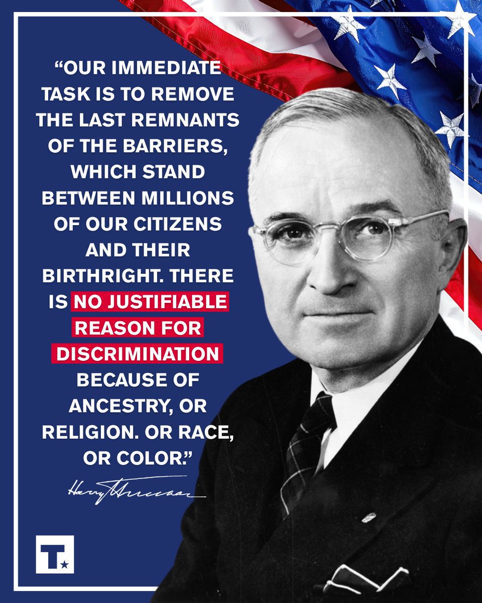 TrumanLibInst's tweet photo. 79 years ago this month, Truman became the first sitting president to address the NAACP. To honor that anniversary, we're highlighting quotes from his historic June 29, 1947 speech that still resonate today. 🇺🇸 #TrumanLegacy #TRUHistory https://t.co/jYxRFd6hHZ