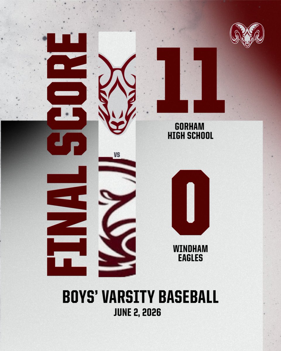 gorhamrams's tweet photo. Rams win, Washburn complete game shutout.  The Rams finish the regular season 15-1 and are expected to be the #1 seed in the regional tournament. Well done! #gorams https://t.co/Mo8jGm9yE5