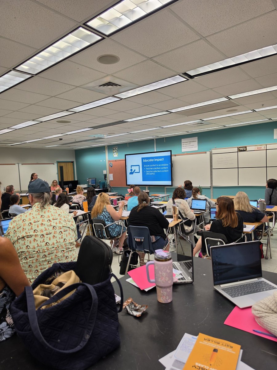 Hinkels_Hangout's tweet photo. Summer Summit was a success!  230 educators came attended, choosing from 24 sessions on ADA compliance, AI literacy, ViewSonic MyViewBoard, &amp; Adobe Express!
​We partnered w multiple premier training services to bring in the absolute best for teachers. #miee
#AdobeEduCreative https://t.co/0ko39yCAgB