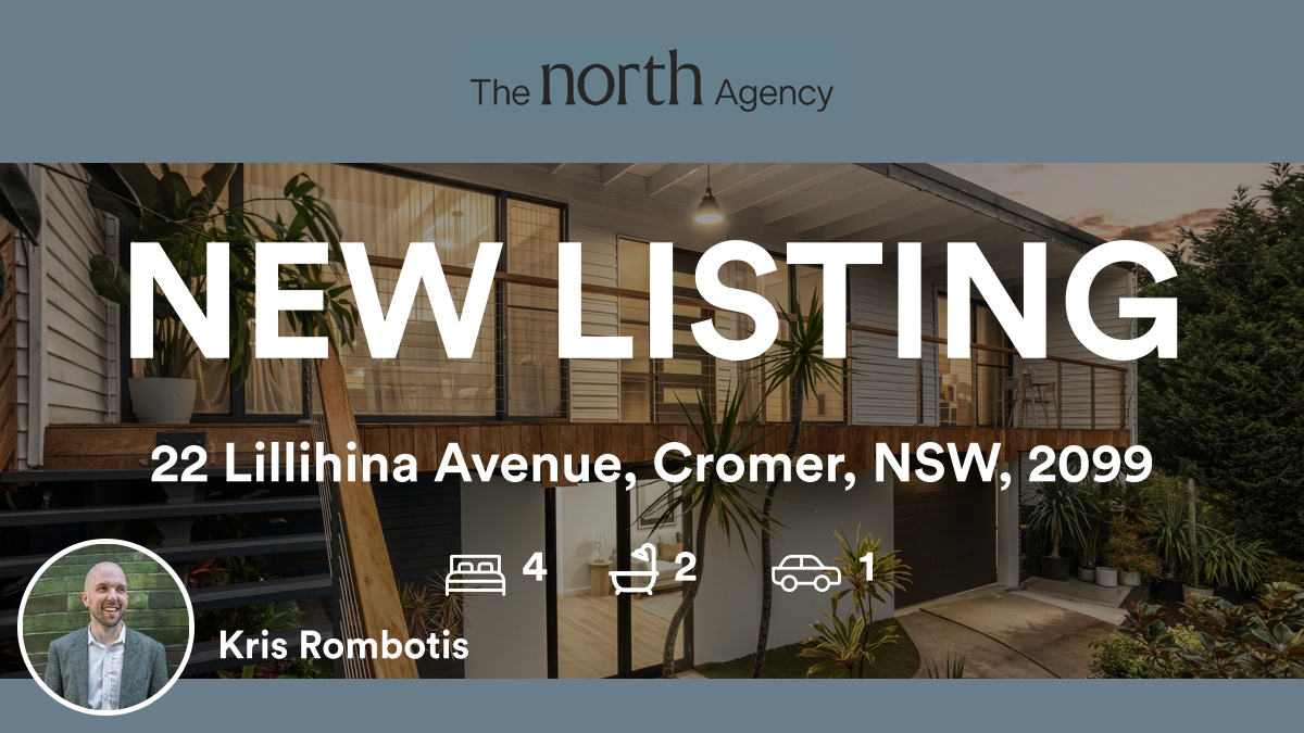 krisrombotis's tweet photo. 🛌 4 🛀 2 🚘 1

📍 22 Lillihina Avenue, Cromer, NSW, 2099

My latest listing on RateMyAgent.

https://t.co/f7tkBqrQPq

...
#justlisted #realestateaustralia #property #ratemyagent #realestate #australia #sydney #northernbeaches #wearethenorth #thenorthagency https://t.co/2qmsDf1z0t