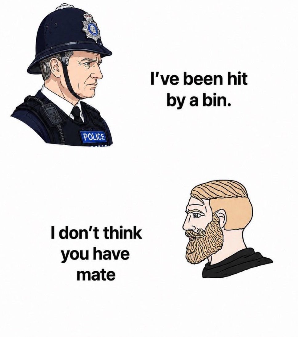 sophiemeaden's tweet photo. I didn’t see any bins getting thrown, mate. https://t.co/zaSqNo9HFn