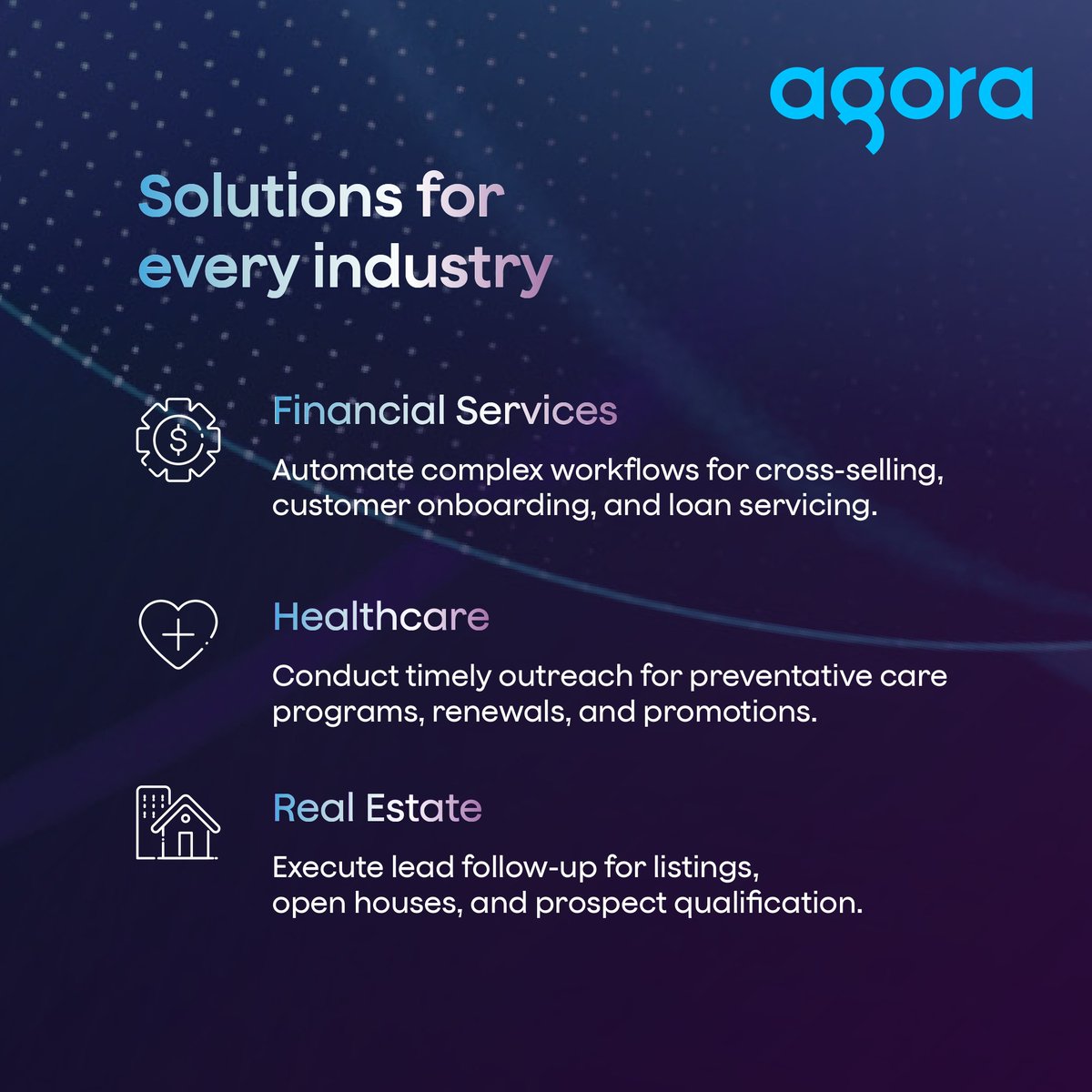 AgoraIO's tweet photo. Pipeline growth is getting harder. Sales teams are expected to reach more prospects, and qualify leads faster — yet most outbound still relies on manual dialing, limited bandwidth, and burned-out SDRs. Agora’s 𝗖𝗼𝗻𝘃𝗲𝗿𝘀𝗮𝘁𝗶𝗼𝗻𝗮𝗹 𝗔𝗜 𝗔𝗴𝗲𝗻𝘁𝘀 change that.