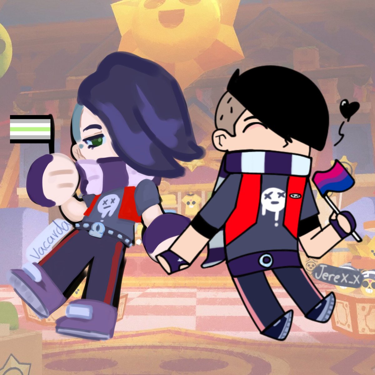 vvaca_'s tweet photo. 🖤 Collab con @Pesi55ok 🖤

Feliz mes del orgullo tilines 🏳️‍🌈💕
Les dejamos unos Edgars chiquitos con nuestras banderitas, presuman las suyas tmb !

#Brawlstars #pridemonth https://t.co/DV0Xjfmtxy