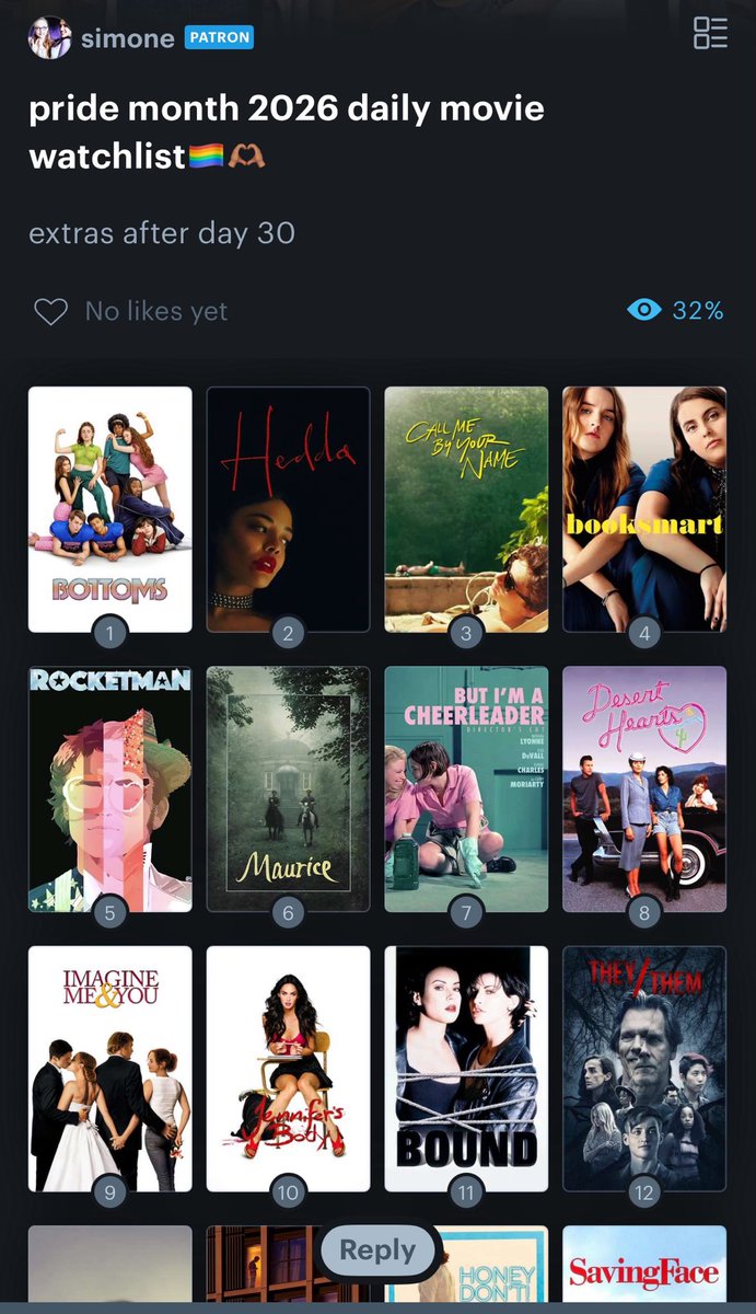 interstellifer's tweet photo. my pride month daily movie watchlist omggggg i love making and doing these sm https://t.co/NB8SxCDktr