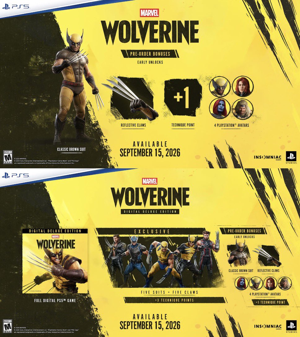 DiscussingFilm's tweet photo. Pre-order &amp; deluxe edition details for Insomniac's ‘WOLVERINE’ have been revealed. https://t.co/SeffqWJm1W