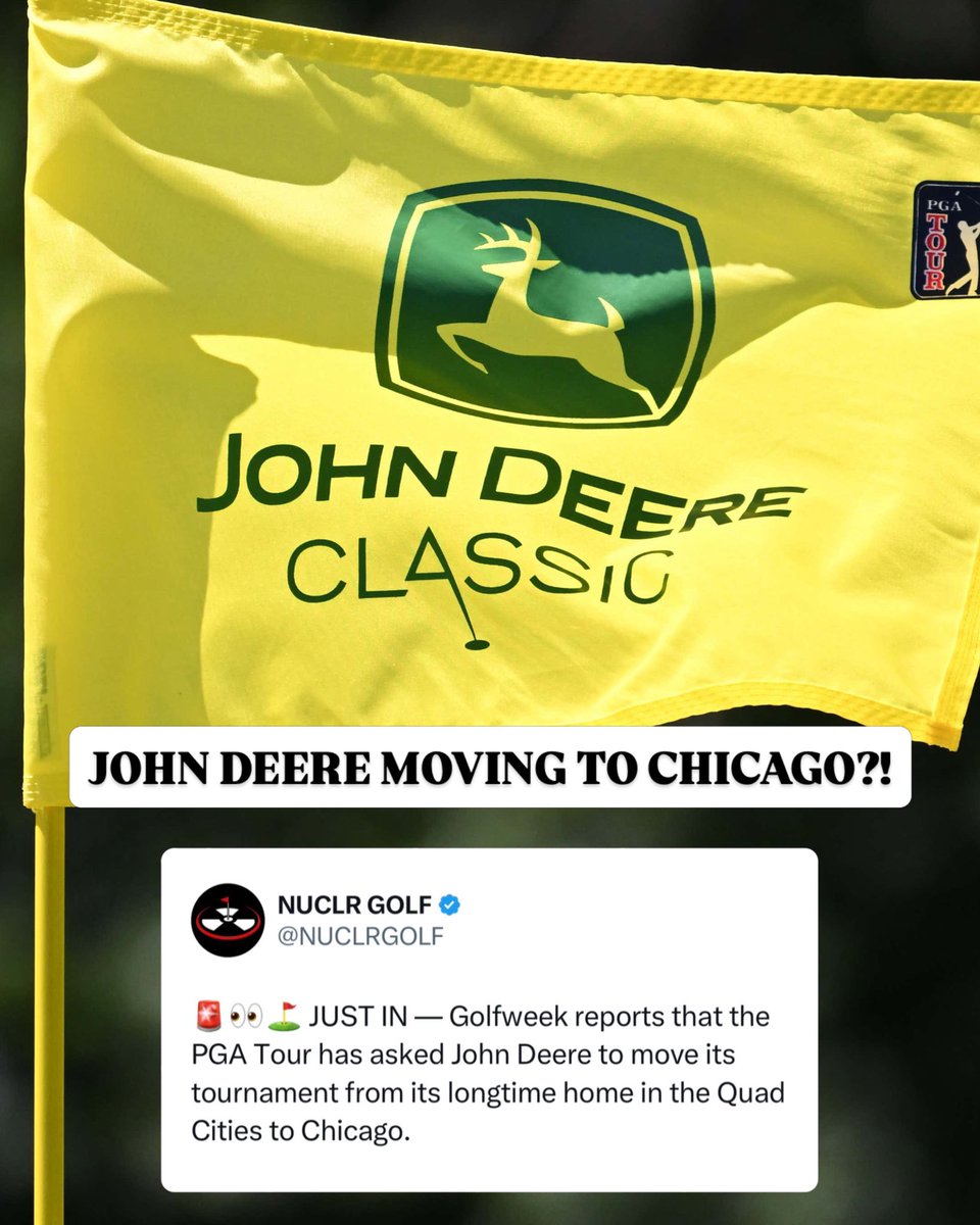 ForePlayPod's tweet photo. Thoughts on the John Deere potentially moving to Chicago? 

(via @golfweek, @NUCLRGOLF) https://t.co/NKQXxZF0oQ