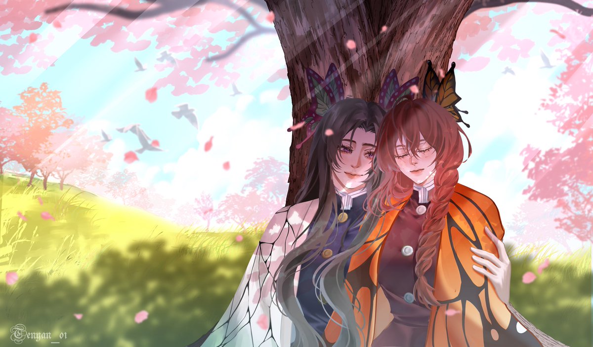 IunarIux's tweet photo. Debuting my sapphic yumeship with this beautiful fanart during pride month 🥰
The yumeship is between Kanae and my yume OC (her name is Tsubaki) who is Kanae’s tsuguko during this time~ 

The art is by @Tenyan_01, thank you so much for drawing my babies so beautifully 🥹 https://t.co/gE8l3U6GBw