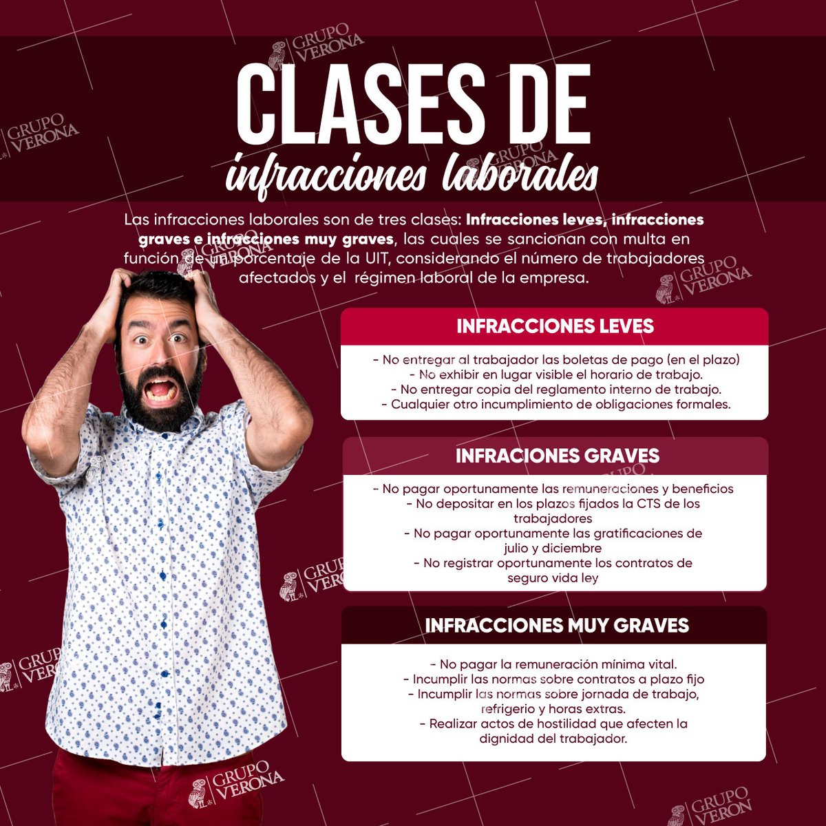 GrupoVerona's tweet photo. 🕵La #Sunafil puede #imponer #sanciones en caso de #detectar alguna #infracción en las #leyes #laborales. Puede hacerlo ante una #denuncia del #trabajador, o una #fiscalización de #rutina🧑‍💻 Observa en la #gráfica 👇 #GrupoVerona #Tributario #JoseVerona #SUNAT #Empresas #Plusvalia https://t.co/TclrnvVz8F