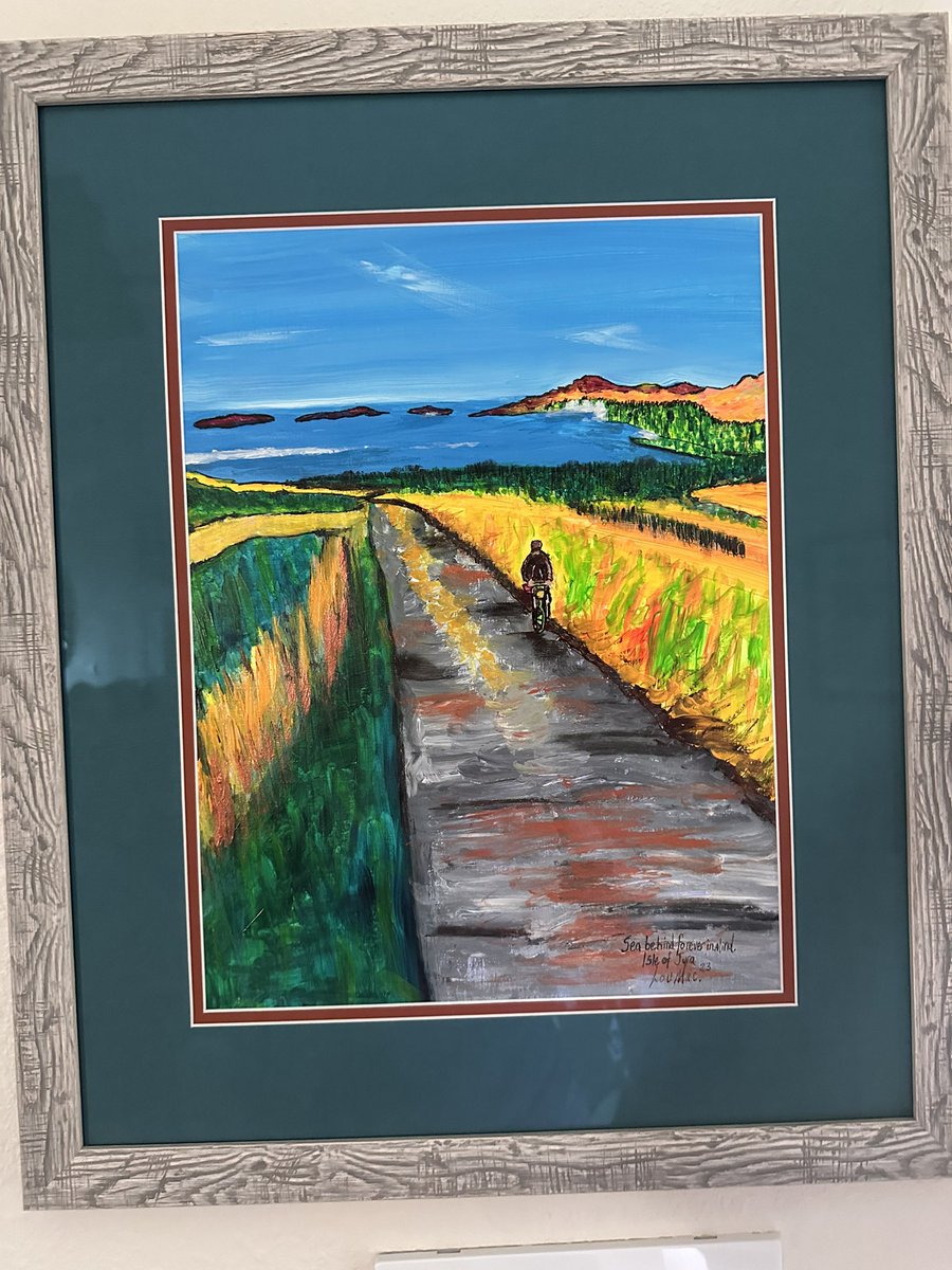 debjshaw's tweet photo. @rogan_brendan Here is a beautiful road less traveled by one of my favorite artist..Louise Macintosh..Scottish but living in Ireland. One of my favorite paintings. “Sea behind forever in Mind.” Isle of Jura @InkyplotsArt https://t.co/v2oRhkBkkP