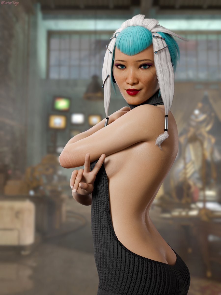 weerteex's tweet photo. More Aoi Morohoshi from Warframe. The sweater represents the outfit part that you can't recolor. https://t.co/5SmkzP1TCt