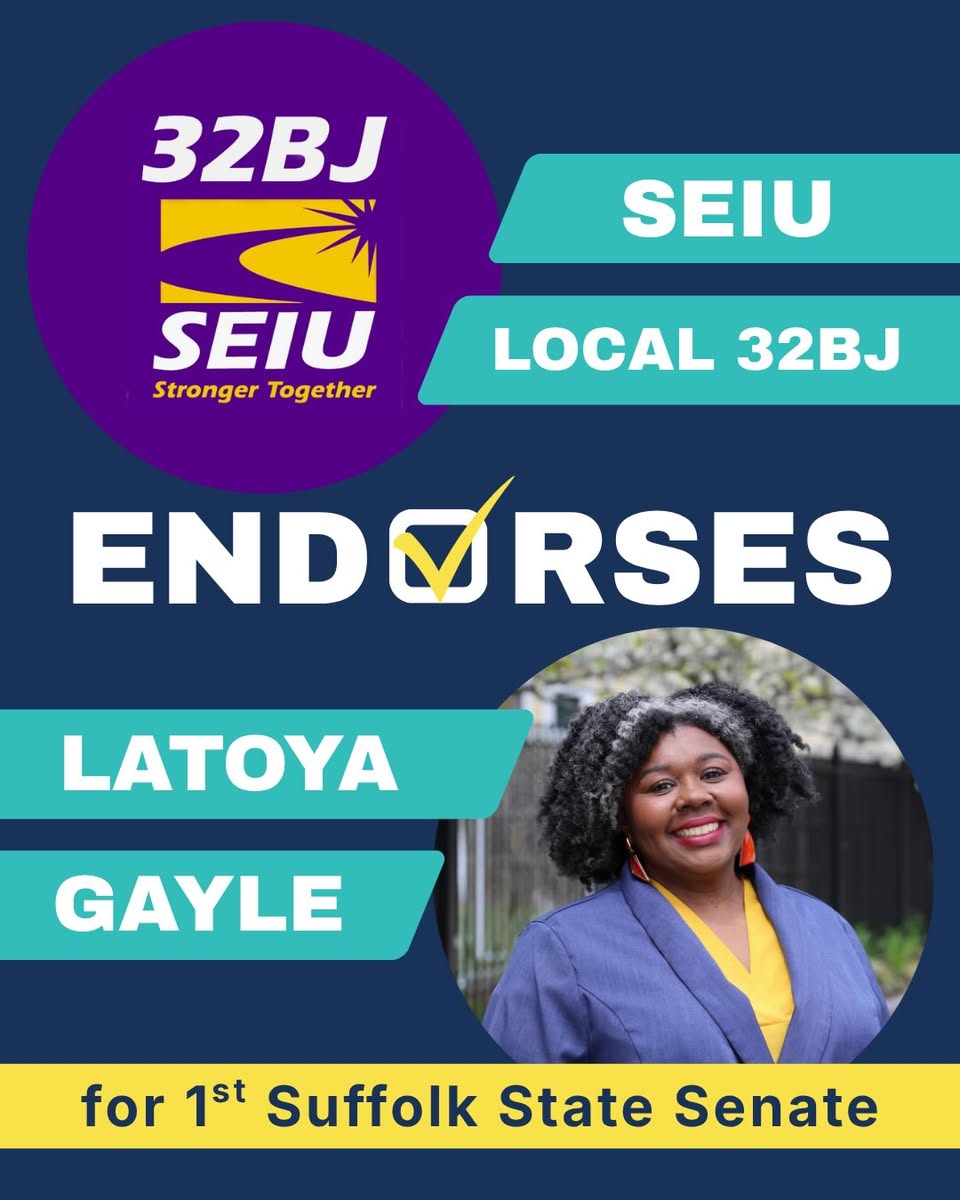 FortPointer's tweet photo. Latoya Gayle, my candidate for State Senate (D-1), secured endorsements from SEIU and AFSCME today. 🔥 https://t.co/cMQSY8IDTb