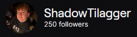ShadowTilagger's tweet photo. i can't believe we hit the 250 goal 😭😭😭 it was my goal for the end of the year! thank you all so much. 

this year has been incredible. i started it doing a detox of negativity and this year has just been nothing but positivity and incredible friends. i love you all! <3 https://t.co/OaKPMAtfwN