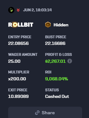 PuckBets's tweet photo. User turned $25 into $2,267.01 profit while trading $LAB on @rollbit during this market volatility! https://t.co/c45VvD3tmB
