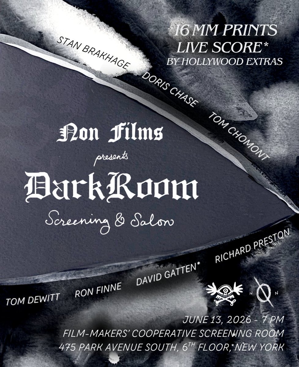 NonFilms's tweet photo. Saturday, June 13: 𝐃𝐚𝐫𝐤𝐑𝐨𝐨𝐦 Screening &amp; Salon returns to the @filmmakerscoop microcinema in Manhattan! Limited tickets available for this special screening. https://t.co/L5h6ohOqK3 https://t.co/c4g7WsQCzw