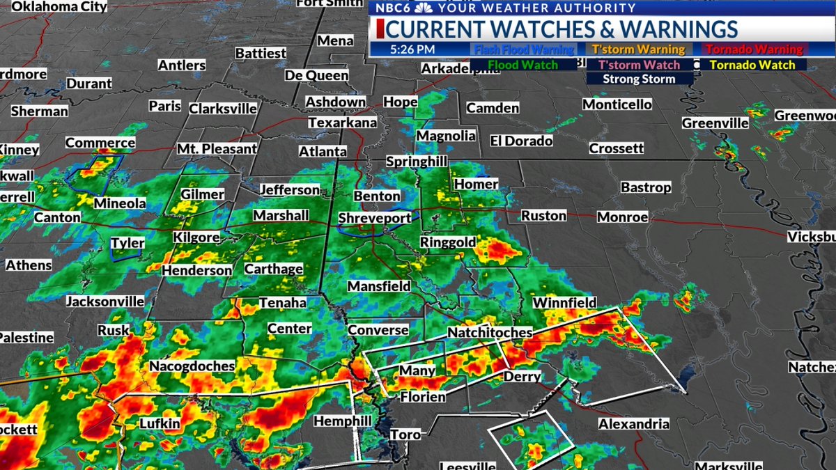 NBC6Weather's tweet photo. WEATHER AUTHORITY ALERT...SHV issues Severe Thunderstorm Warning [wind: 60 MPH (RADAR INDICATED), hail: 1.00 IN (RADAR INDICATED)] for Angelina, Nacogdoches, Sabine, San Augustine [TX] till 6:15 PM CDT Click https://t.co/8YzGVubW4x  for 
 more radar information. https://t.co/GVnCfMslY8