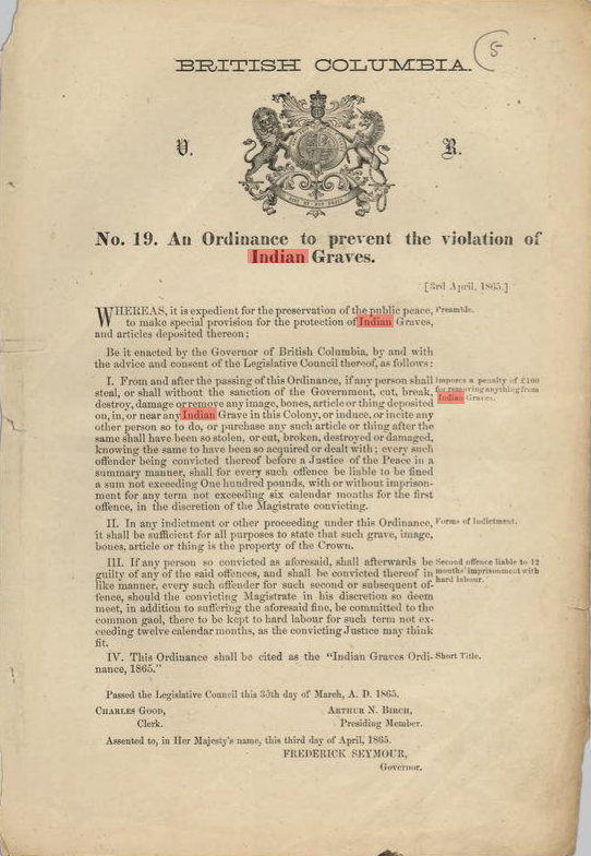 TheReclamare's tweet photo. 1865 British Columbia
An Ordinance to prevent the violation of
Indian Graves https://t.co/9vxDQWhyIr