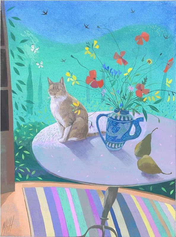 marysia_cc's tweet photo. Nicholas Hely Hutchinson (b. 1955) 
Cat and Wild Flowers https://t.co/SaQQ5PyCXb
