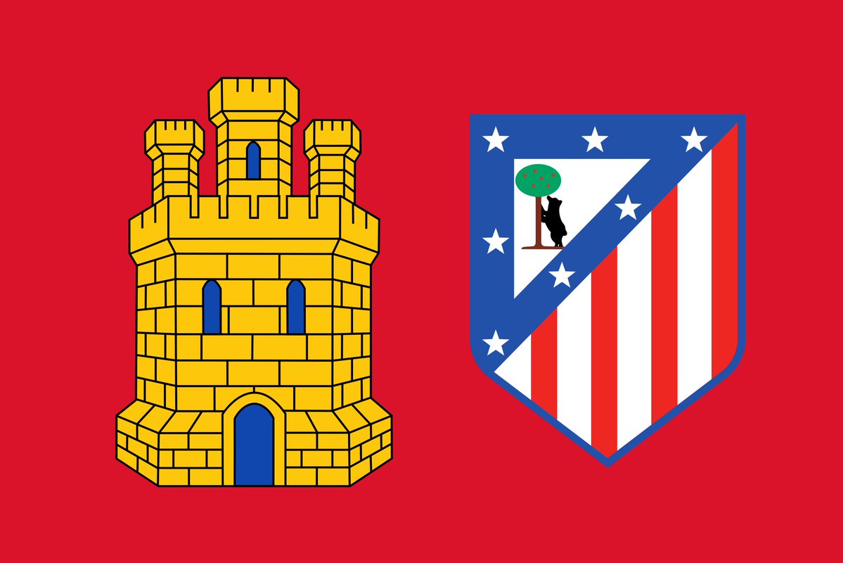 franchismus's tweet photo. Banderas castellanas con el escudo de varios equipos de fútbol de Castilla la Nueva.

⚽️ Real Madrid Club de Fútbol.
⚽️ Club Atlético de Madrid
⚽️ Getafe Club de Fútbol.
⚽️ Club Deportivo Leganés. https://t.co/Q0kUOq4Nav