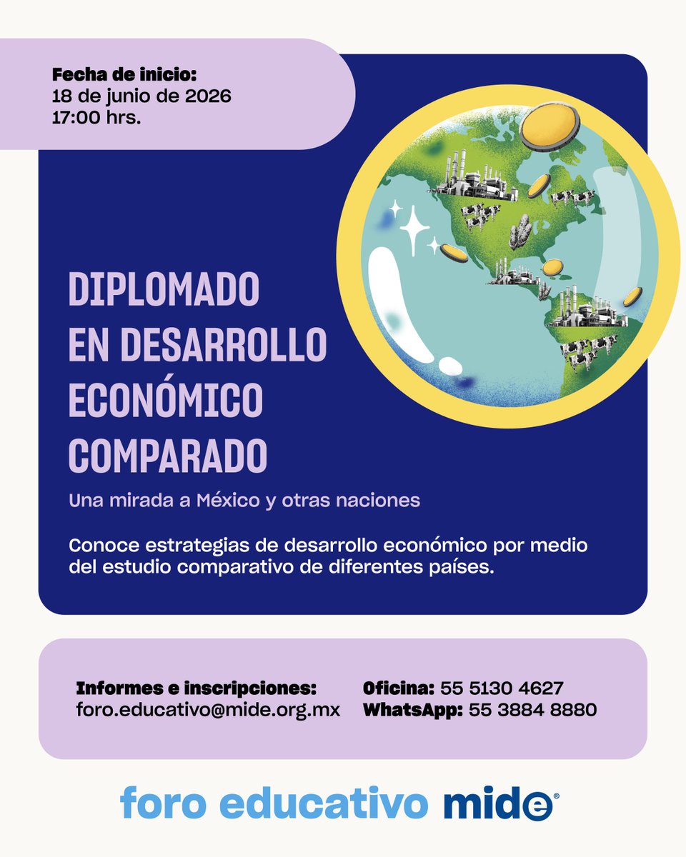 MuseoMIDE's tweet photo. ¿Por qué algunos países crecen más? 🤯 
Descubre cómo historia, políticas públicas e indicadores explican el éxito económico de los países. ✨

¡Inscríbete hoy, quedan pocos lugares! Más información en: https://t.co/h3q0RUpqYU https://t.co/GN1CWnBNsk