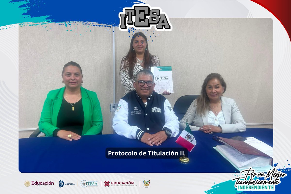 ITESA_OFICIAL's tweet photo. Felicitamos a Abigail Hernández Muñoz, egresada de IL, por la realización de su acto protocolario de recepción profesional mediante la opción de titulación integral "Residencia Profesional". Le deseamos mucho éxito en esta nueva etapa
#OrgulloITESA #EgresadosITESA https://t.co/3Z6BaKCY02