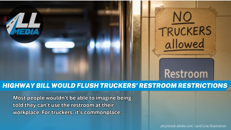 Land_Line_Mag's tweet photo. Truckers should not have to beg for restroom access at shipping and receiving facilities.

Now that issue is finally getting real traction in the highway bill.
🔗 https://t.co/wzEMnjPNep https://t.co/v40H5bcFu0