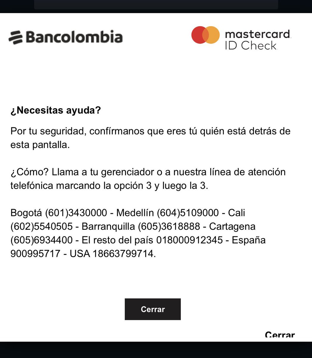 j_ccorrea's tweet photo. Ahora siempre que quiero hacer una puta compra Bancolombia me manda a llamar @Bancolombia https://t.co/noOtyw9m8P