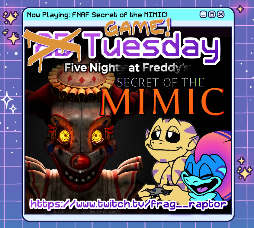 Frag_Raptor's tweet photo. Happy Tuesday everyone! I'm doing some more doodles while @KevDnG starts his journey through
FNAF Secret of the MIMIC! I've never drawn any of the characters from this game, so let's give them a try!
#FNAF #FNAFSotM #FNAFMimic #ENVtuber #Vtuber

✨Iink beIow!✨ https://t.co/GnO4pbJXq1