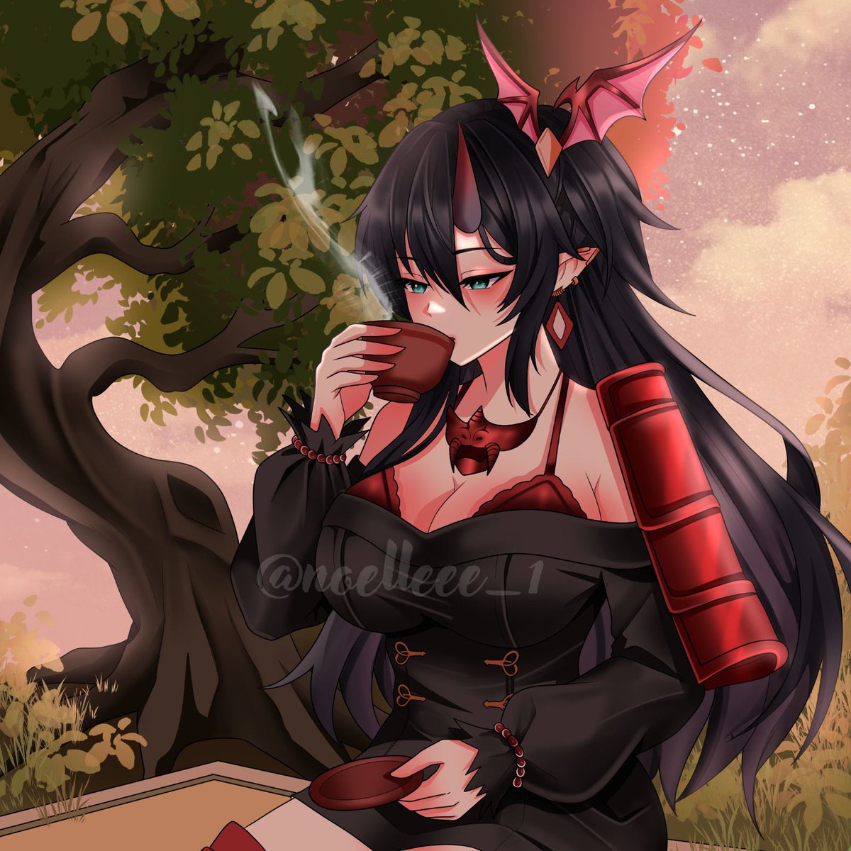 noelleee_1's tweet photo. ☕🍂Some call it a tea break, I call it a moment of peace.
Done this artwork a while ago♥️

#Vtuber #smallartist #commissionart #artmoots https://t.co/TL9BSNwTae