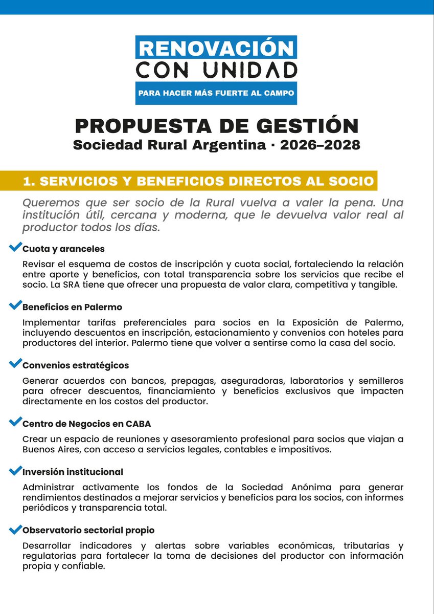 SentirRural's tweet photo. Compartimos la propuesta de gestión de Renovación con Unidad para la
Sociedad Rural Argentina: https://t.co/cJb4IGKYGC