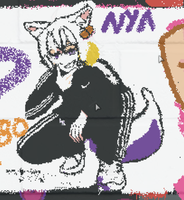 CandySlendy's tweet photo. Augghhh. So tired of this small pixels that refuse to place themself in a right position.
WIP on @THE_W4LL_ 
#filian https://t.co/hzFuAIBMT6