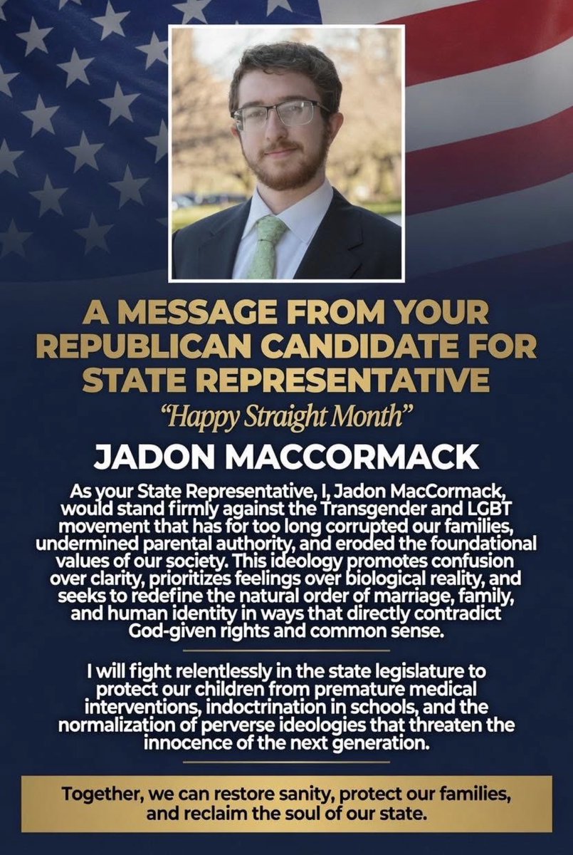 CollegeDemsCT's tweet photo. This is the type of candidate that UConn College Republicans support.

The College Democrats of Connecticut (CDCT) call on UConn Republicans to immediately withdraw their endorsement and condemn this disgraceful and hateful behavior. https://t.co/NdYsA3QL1q