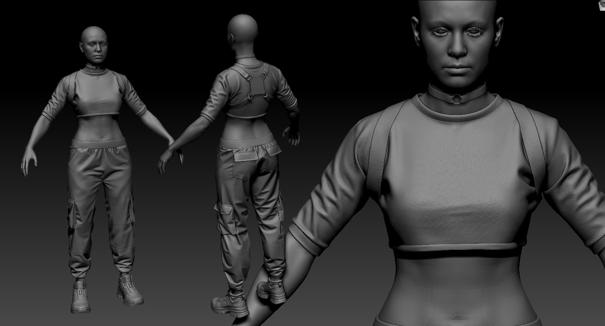 Nyanpasinka's tweet photo. WIP
techwear outfit
a lot of things to do

#WIP #outfit #3dcg #zbrush #Metahuman #sculpt #techwear #UE5 https://t.co/FoMZiS70gP