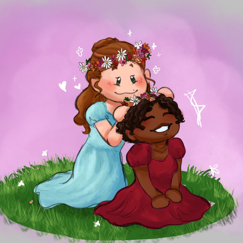 v4nnighte's tweet photo. tiny franchaela doodle for pride month ! 🌺💐💞

#franchaela #bridgertonfanart https://t.co/1hqaQhKVjM