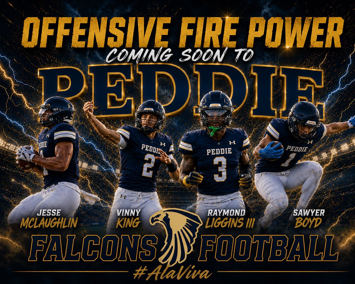 Coach_Fab's tweet photo. Excited about the new offensive skill additions joining @PeddieFalconsFB this fall!

TE - @jessemc240 
QB - @VinnyKing_2 
WR - @iamray3x_ 
WR - @SawyerBoyd0 https://t.co/5QPoKO1Nw2