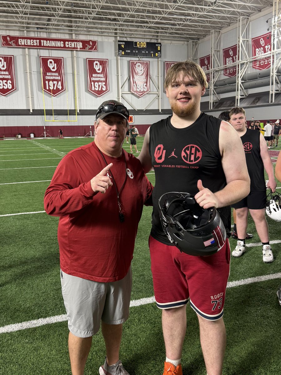 bigbrunswick's tweet photo. Thank you @OU_Football for having me at camp https://t.co/zRKpf5VSID