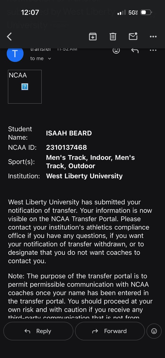 isaah_beard's tweet photo. I will be entering the NCAA Transfer Portal from West Liberty University with 3 years of eligibility remaining.
Grateful for my time as a Hilltopper.  [Long jump) – [23’9)  [100] – (11.0)
Cell: 681-389-6607]
#TransferPortal #TrackAndField https://t.co/5TYDSRNx1t