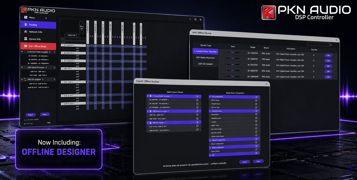 PKNAudio's tweet photo. Now the first version of offline designer is available for PKN DSP series from our website. https://t.co/5HfB8vwiKz https://t.co/AjlbPt6WDV