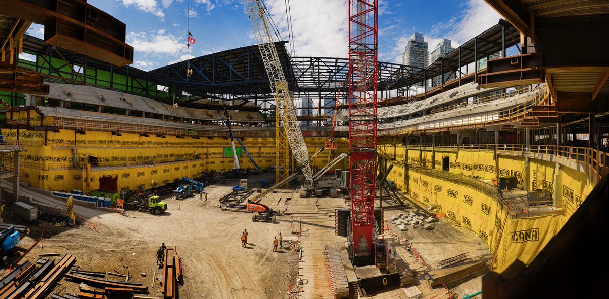 AdamMacVicar's tweet photo. New photos from the City of Calgary showing the bowl inside Scotia Place.  At an update to city councillors today, project officials said the Event Centre is on time and on budget. https://t.co/U1sSlvHVvr