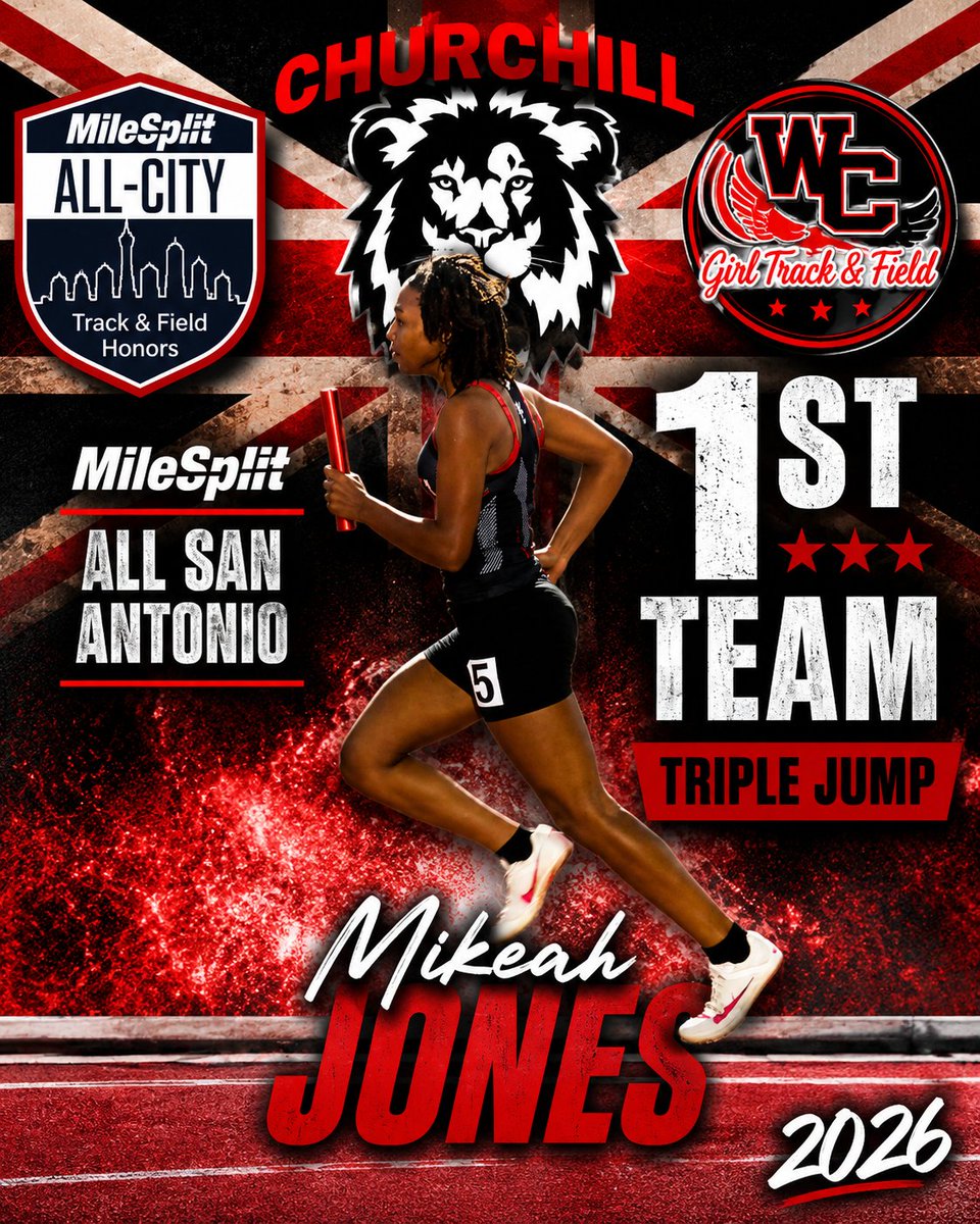WC_XC_'s tweet photo. Congrats to Mikeah Jones for earning Milesplit All-City Team San Antonio 1st Team in the Triple Jump! @NeisdAthletics @CoachNateShaw @ChurchillNEISD @LoriMurach https://t.co/bHU3bUzynI