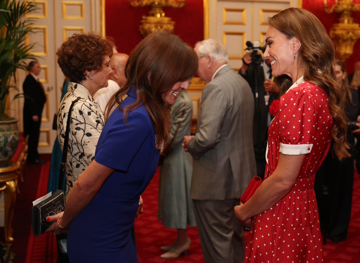 implmaterial's tweet photo. The Princess of Wales attends a Reception this evening, hosted by the King and Queen, for Cancer Research UK  held at St James’s Palace.

HRH met with researchers, clinicians, volunteers &amp; partners involved in Cancer Research UK’s prevention, diagnosis &amp; treatment of cancer. https://t.co/d7tBtTXGPQ