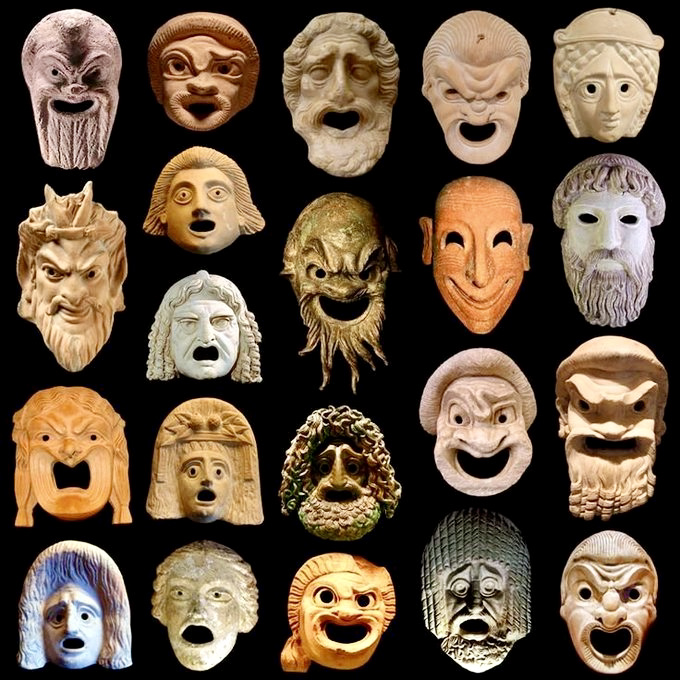 AlmanacAntiques's tweet photo. The #ancient #Greeks used #masks in their #theater productions to help define characters and make it easier for patrons in the higher #amphitheater seats to see them. Learn more at
https://t.co/yRzyKVRAUA https://t.co/MEyX4kEhCl