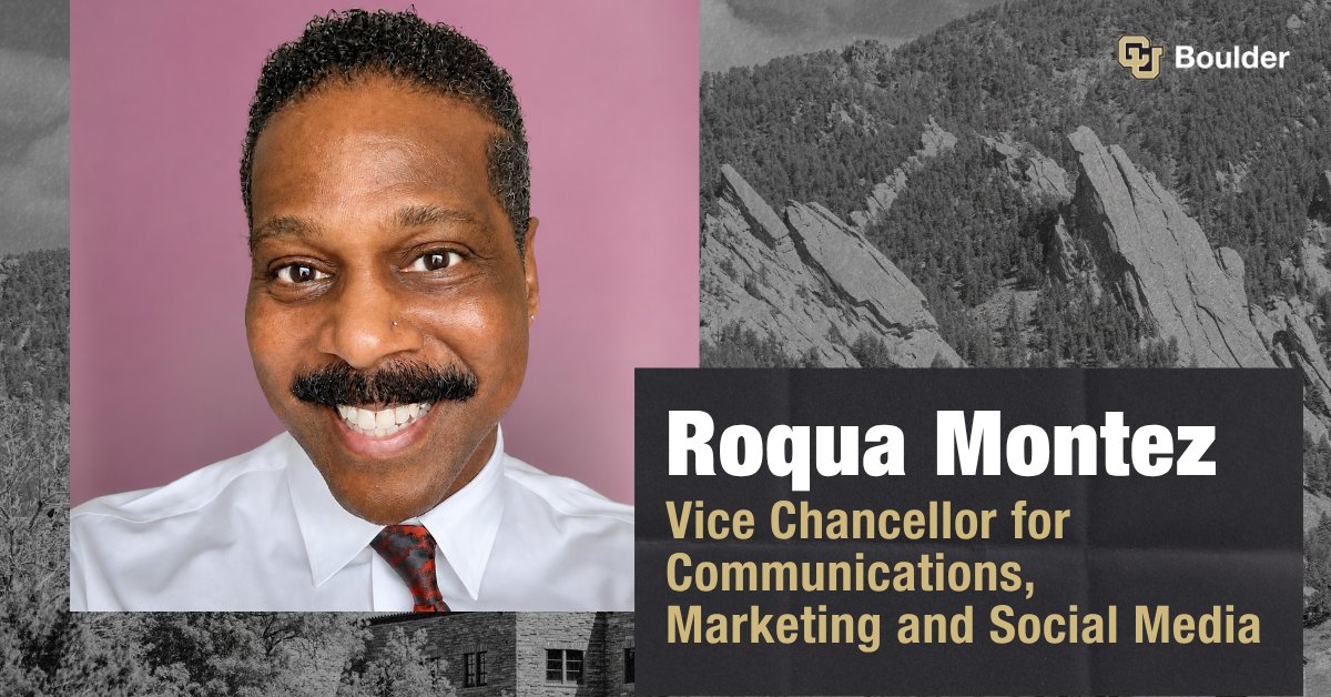 CUBoulder's tweet photo. .@Chancellor_JS announced the appointment of Roqua Montez as vice chancellor for communications, marketing and social media. Welcome to the herd! https://t.co/my1bvKdhMT https://t.co/ClSo8PQe87
