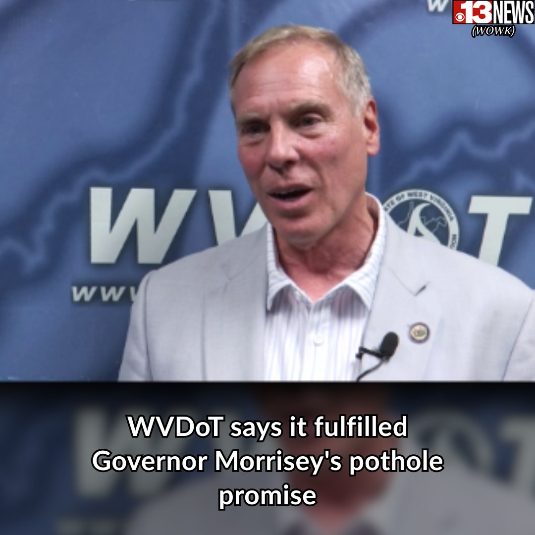 WOWK13News's tweet photo. The West Virginia Department of Transportation said it has met the June 1 deadline set by Governor Patrick Morrisey to pave every reported pothole.
https://t.co/inlh93rt6S https://t.co/qCln6uInaE